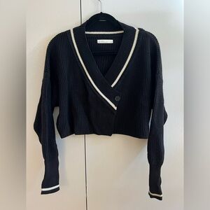 Oak+Fort Cropped Cardigan Knit Sweater